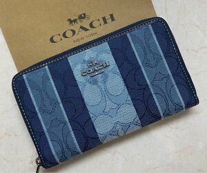 【新品未使用]COACHジャガードミディアムラウンドジップ財布 コーチ　ギフトボックス付き