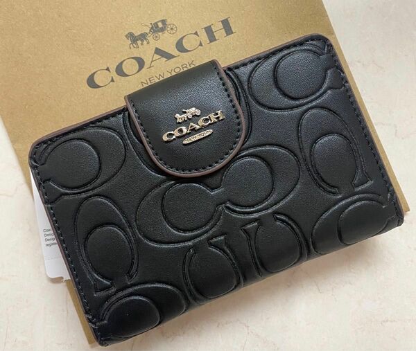 [新品未使用]COACHバイカラー二つ折り財布　ミニ財布