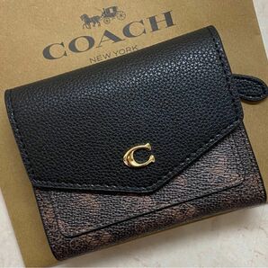 [新品未使用]COACHウィンスモール財布　ミニ財布　三つ折り財布　ギフトボックス付き