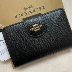 [新品未使用]COACHコーチ二つ折り財布　ミニ財布　 プレゼント ギフトボックス付き