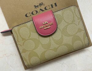 [新品未使用]COACHシグネチャー二つ折り財布　ミニ財布