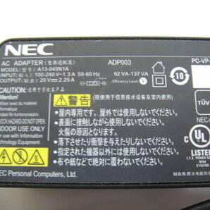 NEC 20V/2.25A/45W ADP003ADP-45TD E A13-045N1A PC-VP-BP98 四角コネクター純正 ACアダプタ 角型 ③の画像2