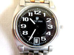 ● [TO] Waltham Waltham Watch Men Men Men Quartz Black Dial Silver CCZ01zzg09