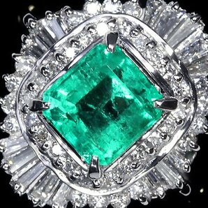 ZV11351T【1円～】新品【RK宝石】≪Emerald≫ 豪華絢爛! 極上エメラルド 大粒1.7ct! 極上ダイヤモンド 0.75ct Pt900 超高級リング ダイヤの画像1