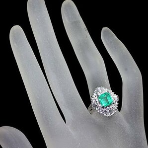 ZV11351T【1円～】新品【RK宝石】≪Emerald≫ 豪華絢爛! 極上エメラルド 大粒1.7ct! 極上ダイヤモンド 0.75ct Pt900 超高級リング ダイヤの画像6