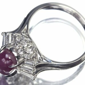 UZ11395T【1円～】新品【RK宝石】《Star Ruby》天然非加熱スタールビー 大粒4.14ct! 極上ダイヤモンド 総計0.96ct Pt900 高級リング ダイヤの画像5