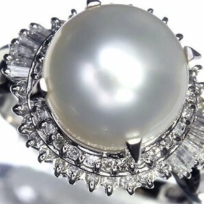 OK11356T【1円～】新品仕上【RK宝石】≪Pearl≫ 白蝶真珠 大粒 約10.8ｍｍ珠 極上ダイヤモンド 0.5ct Pt900 高級リング 南洋真珠 ダイヤの画像1