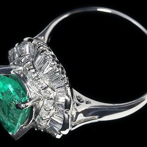 GL11210T【1円～】新品【RK宝石】≪Emerald≫ 豪華絢爛! 極上エメラルド 大粒1.96ct 極上ダイヤモンド 総計0.79ct Pt900 高級リング ダイヤの画像5