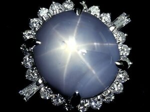 UM11307S【1円～】新品【RK宝石】神秘の宝石! 上質非加熱スターサファイア 特大12.9ct! 極上ダイヤモンド 0.5ct Pt900 高級リング ダイヤ