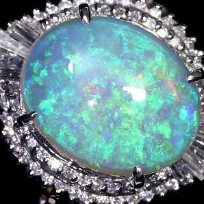 UL11287S【1円～】新品【RK宝石】≪opal≫ 豪華絢爛!! 天然オパール 特大5.46ct!! 極上ダイヤモンド 総計0.71ct Pt900 高級リング ダイヤの画像3