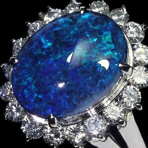 MR11300S【1円～】新品仕上【RK宝石】≪opal≫ 天然ブラックオパール 大粒2.54ct 極上ダイヤモンド 総計0.59ct Pt900 高級リング ダイヤの画像4