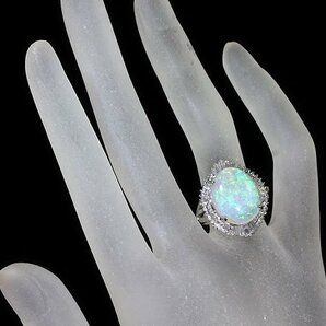 UL11287S【1円～】新品【RK宝石】≪opal≫ 豪華絢爛!! 天然オパール 特大5.46ct!! 極上ダイヤモンド 総計0.71ct Pt900 高級リング ダイヤの画像6