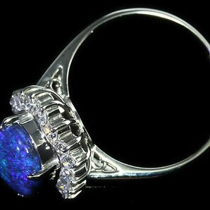 MR11300S【1円～】新品仕上【RK宝石】≪opal≫ 天然ブラックオパール 大粒2.54ct 極上ダイヤモンド 総計0.59ct Pt900 高級リング ダイヤの画像5