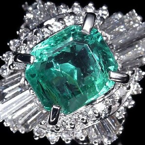 UL11002S【1円～】新品【RK宝石】≪Emerald≫ 豪華!! 極上エメラルド 大粒1.64ct!! 極上ダイヤモンド 総計0.74ct Pt900 高級リング ダイヤの画像1