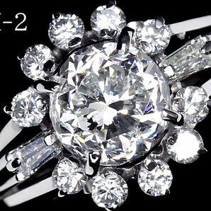 IVL11165SS【1円～】新品仕上【RK宝石】《Diamond》SI-2 極上ダイヤモンド 特大1.007ct!! 極上脇石ダイヤモンド Pt900 超高級リング ダイヤの画像1