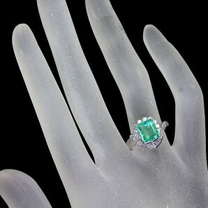 MV10265S【1円～】新品【RK宝石】≪Emerald≫ 美しいテリ艶!! 極上エメラルド 大粒1.68ct!! 上質ダイヤモンド Pt900 高級リング ダイヤの画像6