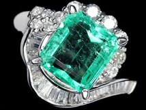 MV10265S【1円～】新品【RK宝石】≪Emerald≫ 美しいテリ艶!! 極上エメラルド 大粒1.68ct!! 上質ダイヤモンド Pt900 高級リング ダイヤ_画像3