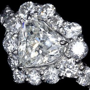 IVL11234SS【1円～】新品【RK宝石】《Diamond》ハートシェイプ 極上ダイヤモンド 特大1.018ct 極上脇石ダイヤ 0.94ct Pt950 超高級リングの画像4