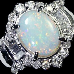 MO11333S【1円～】新品【RK宝石】≪opal≫ 神秘の宝石!! 上質オパール 大粒1.00ct!! 極上ダイヤモンド 総計0.5ct K18WG 高級リング ダイヤの画像3