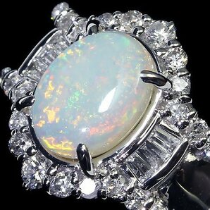 MO11333S【1円～】新品【RK宝石】≪opal≫ 神秘の宝石!! 上質オパール 大粒1.00ct!! 極上ダイヤモンド 総計0.5ct K18WG 高級リング ダイヤの画像2