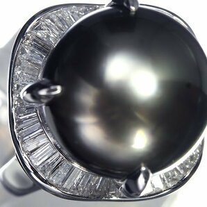 GI11102T【1円～】新品【RK宝石】《Pearl》黒蝶真珠 特大 約14.6ｍｍ珠 極上ダイヤモンド 1.02ct Pt900 高級リング 南洋真珠 パール ダイヤの画像2