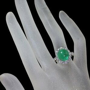 RM11443SS【1円～】新品【RK宝石】≪Emerald≫ 豪華!! 上質エメラルド 特大5.63ct!! 極上ダイヤモンド 総計1.16ct Pt950 高級リング ダイヤの画像6