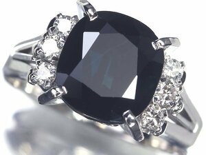 KM8535ST【売り切り】新品仕上【RK宝石】≪Sapphire≫ 濃厚カラー! 天然サファイア 特大4.03ct! 極上ダイヤモンド Pt900 高級リング ダイヤ