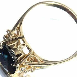 OU11424SS【1円～】新品【RK宝石】≪Sapphire≫ 濃厚カラーの輝き!! 天然サファイア 特大3.29ct 極上ダイヤモンド K18 高級リング ダイヤの画像3