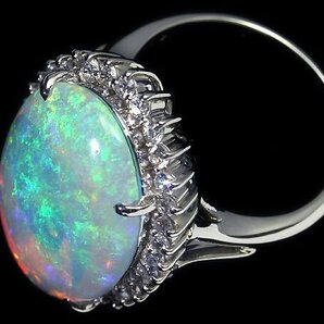 UU11334S【1円～】新品【RK宝石】≪opal≫ 神秘の宝石!! 極上オパール 特大6.75ct! 極上ダイヤモンド 総計0.61ct Pt900 高級リング ダイヤの画像7