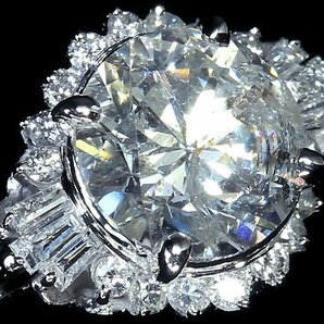 OVL11426SS【1円～】新品仕上【RK宝石】ジュエリーマキ 上質天然ダイヤモンド 特大2.59ct 極上脇石ダイヤモンド Pt850 超高級リング ダイヤの画像4