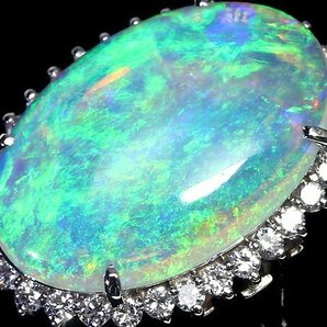 UU11334S【1円～】新品【RK宝石】≪opal≫ 神秘の宝石!! 極上オパール 特大6.75ct! 極上ダイヤモンド 総計0.61ct Pt900 高級リング ダイヤの画像2