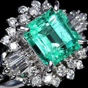 OR11474T【1円～】新品仕上【RK宝石】《Emerald》三越ジュエリー 極上エメラルド 大粒0.97ct 極上ダイヤモンド Pt900 高級リング ダイヤの画像4