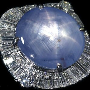 IMM11535I【1円～】新品【RK宝石】上質非加熱スターサファイア 特大14.25ct!! 極上ダイヤモンド 総計1.67ct Pt900 超高級リング ダイヤの画像4