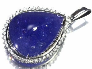 GM5936.5SS[1 jpy ~] new goods [RK gem ] super rare! natural tanzanite double extra-large 24.61ct! finest quality diamond 0.5ct Pt900 high class pendant head diamond 