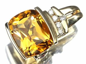 IR11575S【1円～】新品仕上【RK宝石】《Citrine》極上シトリン 極上脇石シトリン 極上ダイヤモンド K14 高級ペンダントヘッド ネックレス