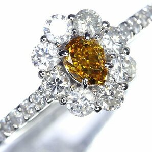 RZ2667SS【1円～】新品【RK宝石】《Diamond》VS-2 極上イエローダイヤモンド 0.332ct 極上脇石クリアダイヤ 総計0.73ct Pt950 高級リングの画像2