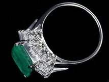 IIM10933S【1円～】新品【RK宝石】≪Emerald≫ テリのある輝き! 極上エメラルド 特大3.06ct!! 極上ダイヤモンド Pt900 超高級リング ダイヤ_画像5