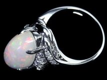 MV11470T【1円～】新品【RK宝石】≪opal≫ 魅惑の遊色!! 極上オパール 大粒5.55ct!! 極上ダイヤモンド Pt900 高級リング ダイヤ_画像5