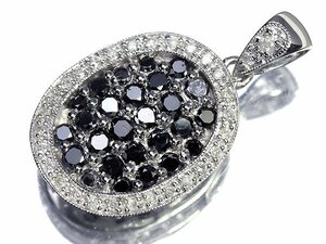 VR11602S[1 jpy ~] new goods [RK gem ]{Diamond} finest quality black diamond Monde finest quality clear diamond total total 1.00ct!! K18WG high class pendant head diamond 