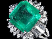 IIM10933S【1円～】新品【RK宝石】≪Emerald≫ テリのある輝き! 極上エメラルド 特大3.06ct!! 極上ダイヤモンド Pt900 超高級リング ダイヤ_画像4