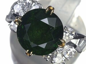 VML9611SS【売り切り】新品【RK宝石】天然デマントイドガーネット 特大4.65ct 極上ダイヤモンド 1.4ct Pt900 K18 超高級リング ダイヤ