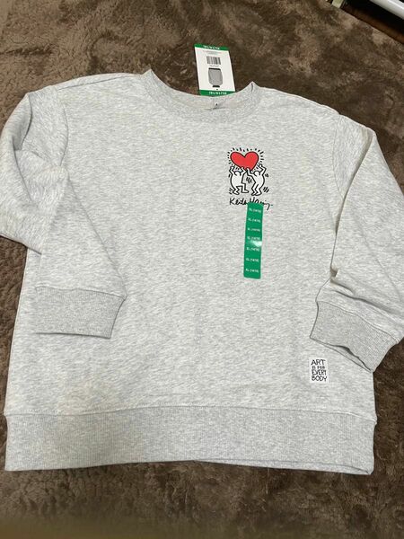 Keith Haring Kids Sweatshirt Heather Greyキースヘリングロゴトレーナー　キッズサイズ