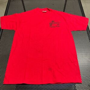 USA製 ヘインズ HANES 80s 90s 半袖 プリント Tシャツ 赤 レッド Lサイズ ビンテージ vintage オールド 着用回数少ないですが 汚れありの画像3