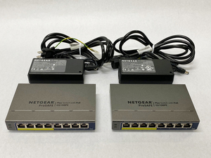 < used cleaning settled >2 pcs. set NETGEAR GS108PE PoE correspondence Giga 8 port the first period . moving . settled farm V.2.06.24JP free shipping receipt issue 