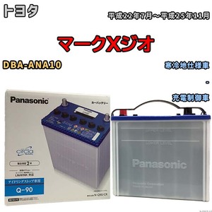 国産 バッテリー パナソニック circla（サークラ） トヨタ マークＸジオ DBA-ANA10 平成22年7月～平成25年11月 N-Q90CR