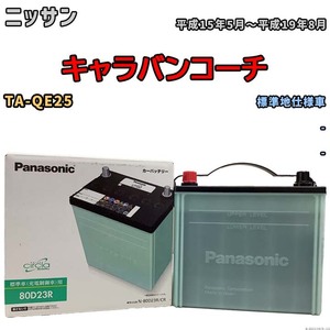 国産 バッテリー パナソニック circla(サークラ) ニッサン キャラバンコーチ TA-QE25 平成15年5月～平成19年8月 N-80D23RCR