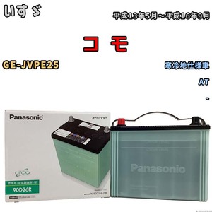 国産 バッテリー パナソニック circla(サークラ) いすゞ コ　モ GE-JVPE25 平成13年5月～平成16年9月 N-90D26RCR