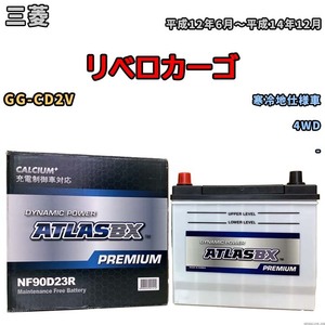 バッテリー ATLAS ATLASBX PREMIUM 三菱 リベロカーゴ GG-CD2V 平成12年6月～平成14年12月 NF90D23R