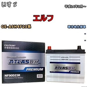 バッテリー ATLAS ATLASBX PREMIUM いすゞ エルフ GE-ASH4F23系 平成14年8月～ NF90D23R