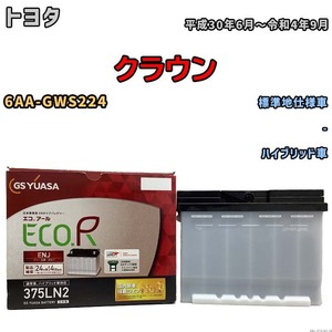 バッテリー GSユアサ トヨタ クラウン 6AA-GWS224 平成30年6月～令和4年9月 ENJ-375LN2